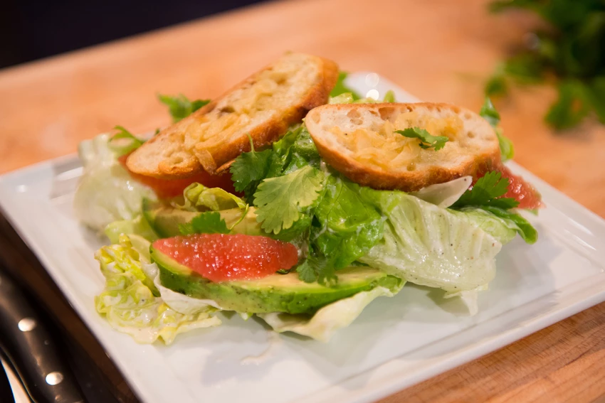 Bibb Salad with Parmesan Butter Crostini Recipe | Food Network UK